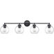 Jonatan 4 Light 35 inch Matte Black Vanity Light Wall Light